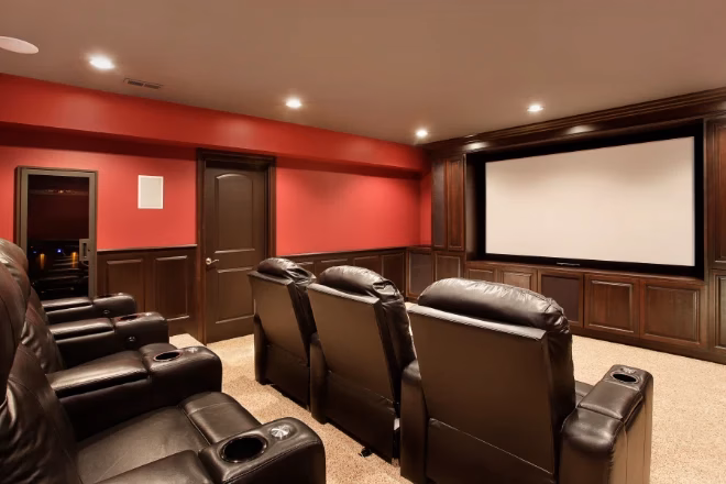 Media room additions include home theaters