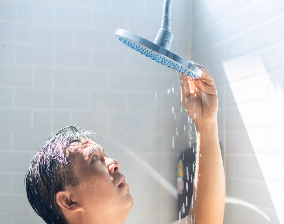 Checking shower head for leaks