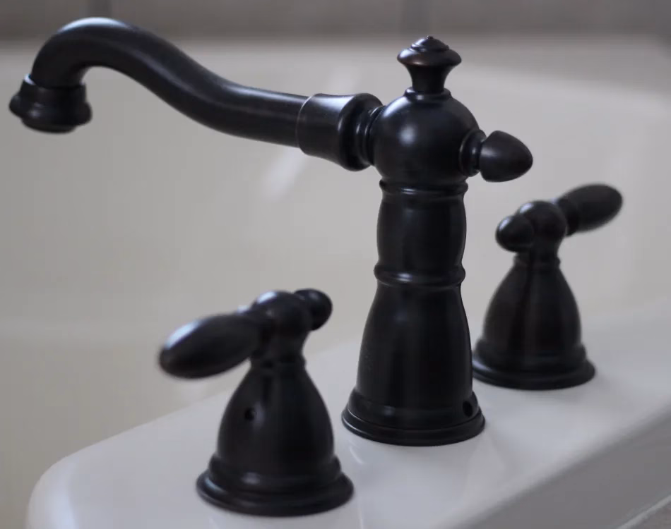 Closeup of bathroom hardware