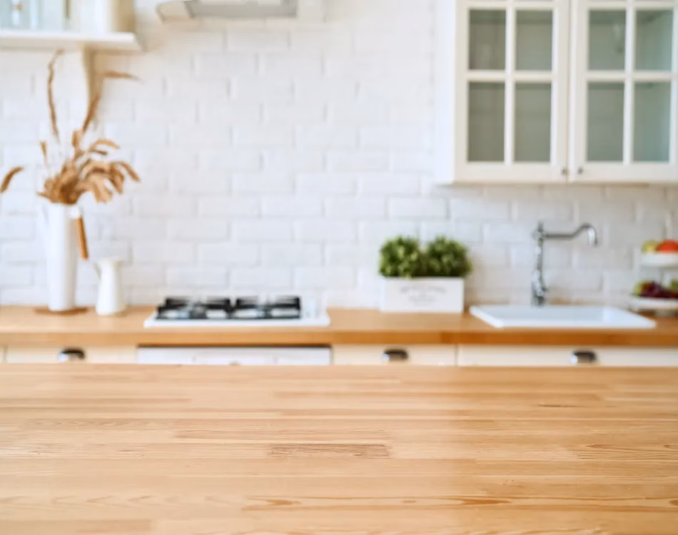 Kitchen wooden countertop