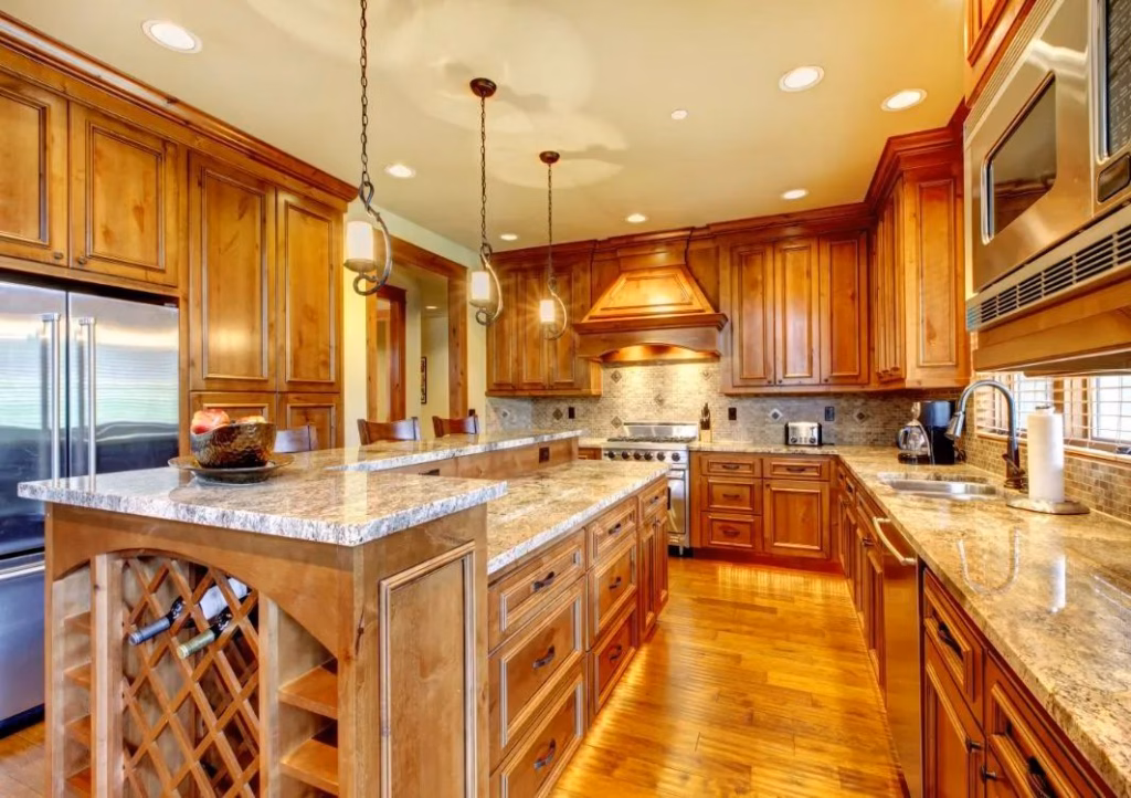 Light wood kitchen cabinets