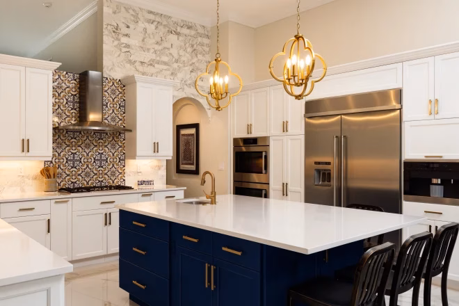 Modern White Kitchen in Estate Home
