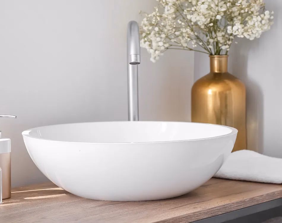 New bowl sink in bathroom
