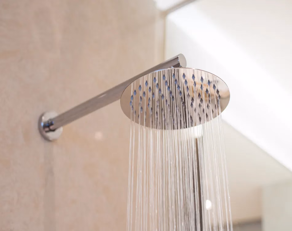 Newly installed shower head