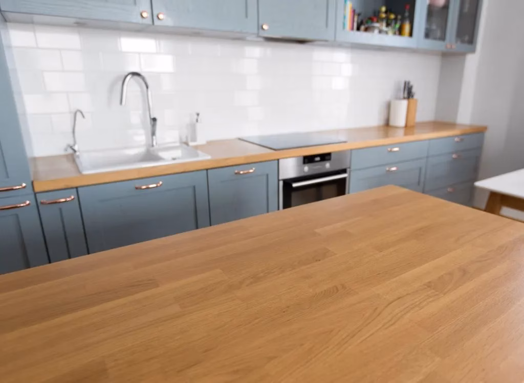 Wood kitchen countertop
