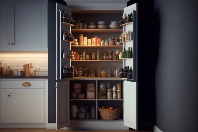 a cabinet kitchen pantry