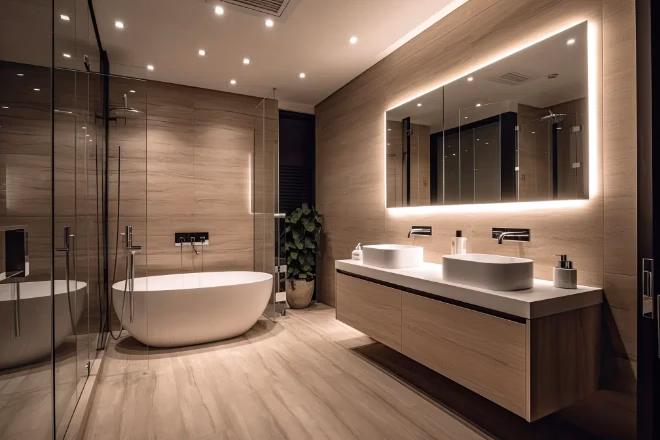 luxurious master suite bathroom